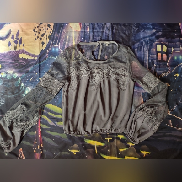 Vampire Goth Grey Blouse - Picture 11 of 14